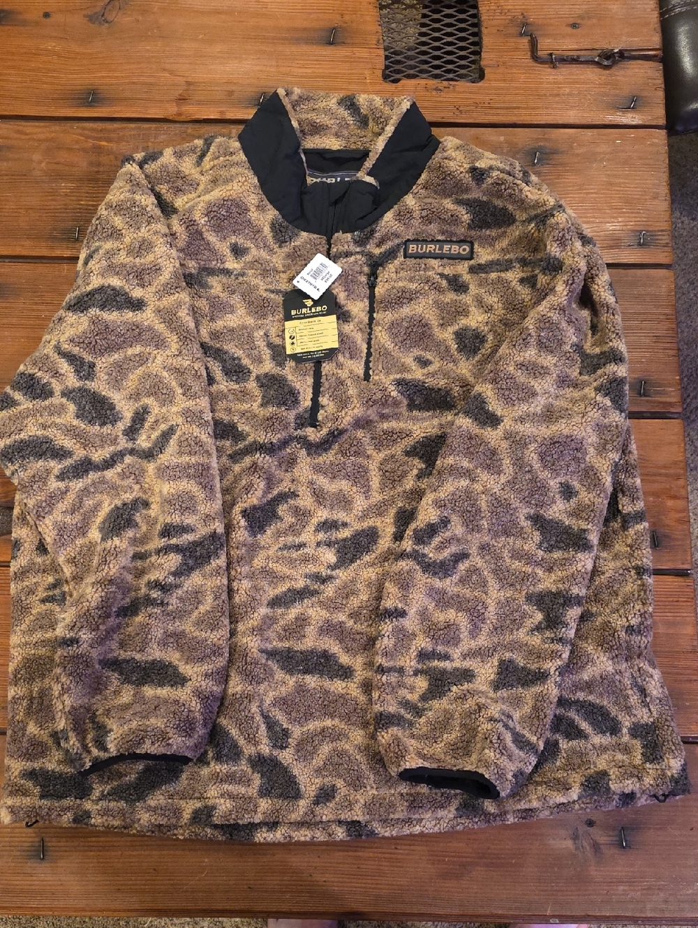 BURLEBO Brown Camo Sherpa Pullover